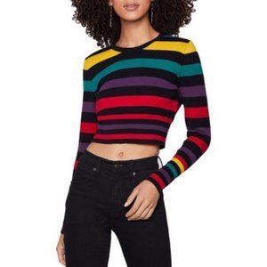 BCBGeneration Cropped Multi-Striped sweater, XS